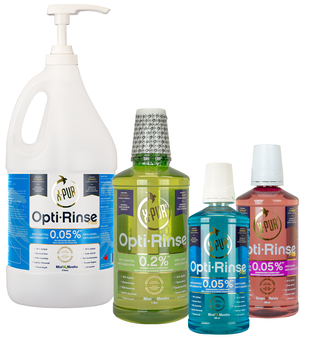 x-pur opti-rinse bottles